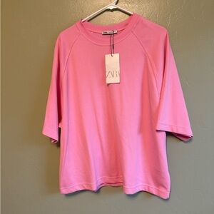 Zara pink oversized tshirt NWT medium